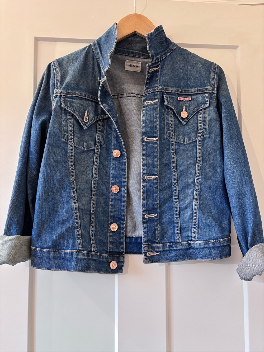 Hudson Jeans Kids Dark Blue Denim Jacket with Copper Buttons